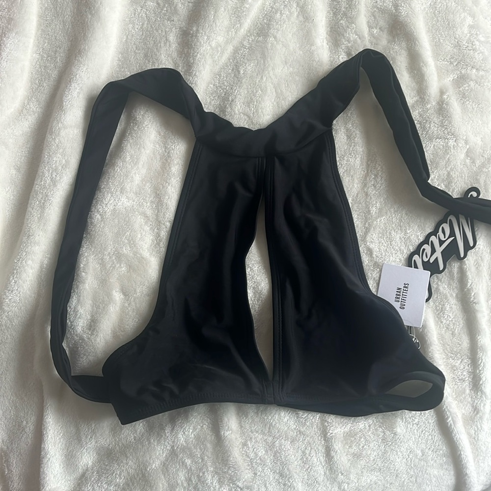 black swim top